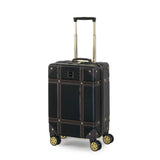 Rock Vintage Suitcases Retro 8 Wheel Spinner Luggage (Black, Navy, Cream, Pink)