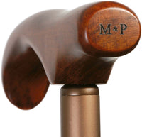 M&P Walking Stick Adjustable Height Wooden Handle Long Umbrella Black