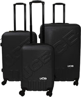 JCB - Lightweight Hard Shell Suitcase - 360 Degree Spinner Wheels - ABS Polycarbonate Hard Shell - Luggage Bags for Travel - Grey/Black/Blue