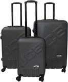 JCB - Lightweight Hard Shell Suitcase - 360 Degree Spinner Wheels - ABS Polycarbonate Hard Shell - Luggage Bags for Travel - Grey/Black/Blue