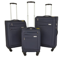 Highbury Dynamic Soft Shell Four Wheel Expandable Anti Theft Zip Luggage Cases Various Colours