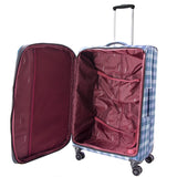 Highbury 4 Wheel Spinner Trolley Cases Multiple Sizes In Multi Box / Grey Stripe / Blue Box (L,M,S,Set Of 3)