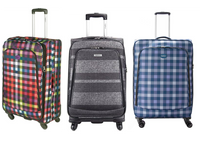 Highbury 4 Wheel Spinner Trolley Cases Multiple Sizes In Multi Box / Grey Stripe / Blue Box (L,M,S,Set Of 3)