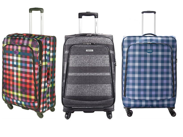 Highbury 4 Wheel Spinner Trolley Cases Multiple Sizes In Multi Box / Grey Stripe / Blue Box (L,M,S,Set Of 3)