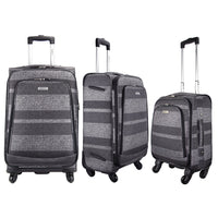 Highbury 4 Wheel Spinner Trolley Cases Multiple Sizes In Multi Box / Grey Stripe / Blue Box (L,M,S,Set Of 3)