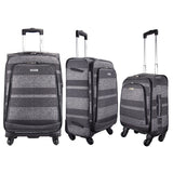 Highbury 4 Wheel Spinner Trolley Cases Multiple Sizes In Multi Box / Grey Stripe / Blue Box (L,M,S,Set Of 3)