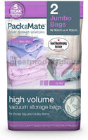 Packmate 2pc Volume Vacuum Compressed Space Saver Storage Bags (L, XL, Jumbo)