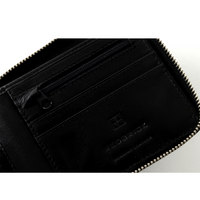 Redbrick Mens Genuine Leather Zip Around Wallet RFID Blocking, Credit Card Holder Bifold Wallet with Zip Coin Pocket for Men & Gift Box (Black & Cognac)