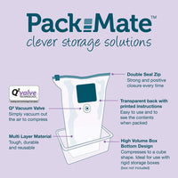 Packmate 2pc Volume Vacuum Compressed Space Saver Storage Bags (L, XL, Jumbo)