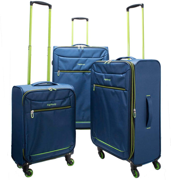 Highbury/DUA Trend Expandable Luggage Cases In Black/Navy/Grey