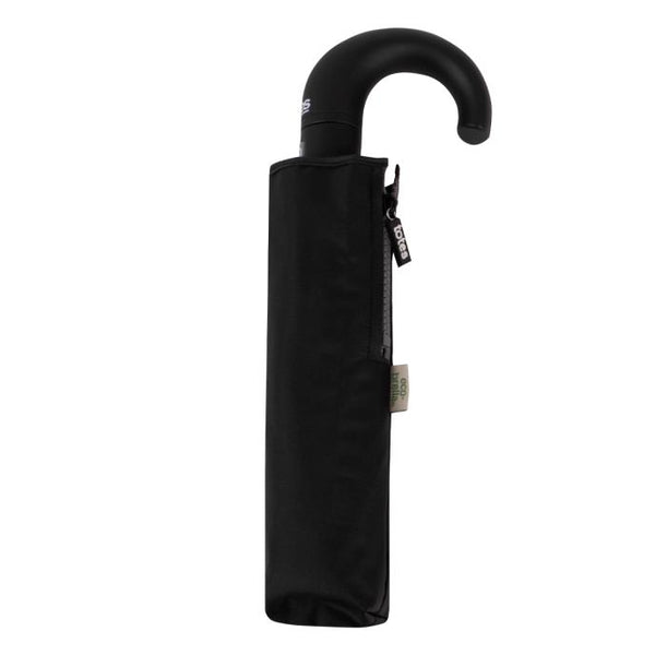 Totes ECO-BRELLA® Auto Open / Close Umbrella with Crook Handle Black (3 Section)