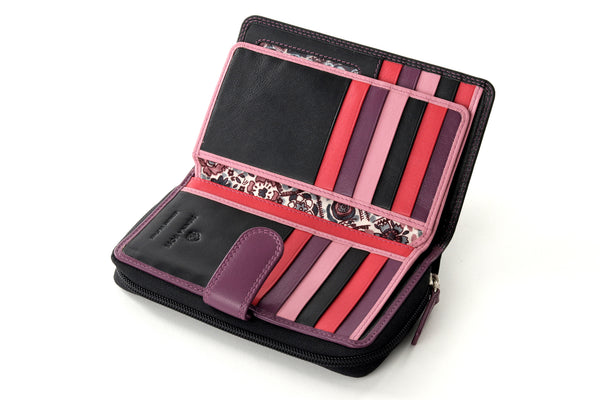 Amazon.com: Visconti RB110 Phi Phi Womens Leather Slim ID Credit Card  Holder Wallet/Purse (Pink Multi) : Clothing, Shoes & Jewelry