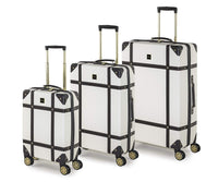 Rock Vintage Suitcases Retro 8 Wheel Spinner Luggage (Black, Navy, Cream, Pink)