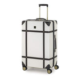 Rock Vintage Suitcases Retro 8 Wheel Spinner Luggage (Black, Navy, Cream, Pink)