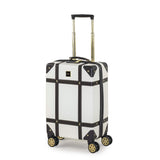 Rock Vintage Suitcases Retro 8 Wheel Spinner Luggage (Black, Navy, Cream, Pink)