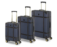 Rock Vintage Suitcases Retro 8 Wheel Spinner Luggage (Black, Navy, Cream, Pink)