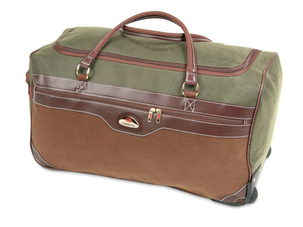 Compass 60L Wheeled Holdall Travel Bag Trolley Cases Luggage Duffle - Olive Tan