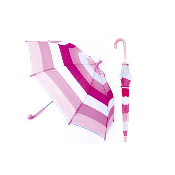 Drizzles Kids Striped Umbrella In Pink