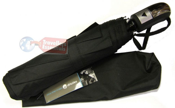 Drizzles Mens Compact Auto Umbrella - Black