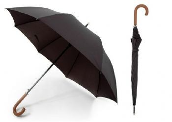 Drizzles Mens Crook Handle Long Auto Umbrella