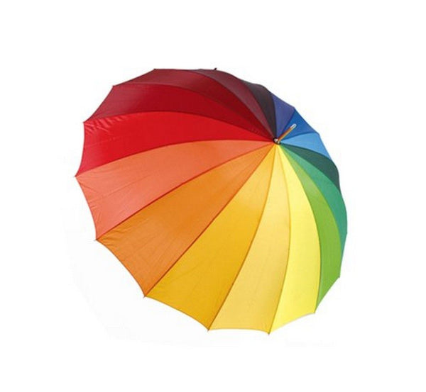 DUA Deluxe Large Gents Ladies Golf Walking Umbrella Rainbow