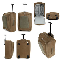 Faux Suede Lightweight Hand Luggage Trolley Cabin Bag Easyjet RyanAir