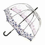 Fulton Birdcage Pink Polka dots & Floral Dome Walking Length Umbrella Flower Love