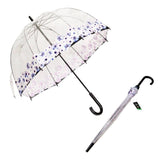 Fulton Birdcage Pink Polka dots & Floral Dome Walking Length Umbrella Flower Love