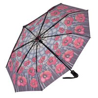 Galleria Poppies Automatic Open & Close Compact Folding Umbrella