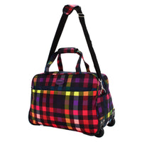 Highbury Lightweight Cabin Wheeled Travel Holdall Wheeled Bag with Strap Multi Box Print