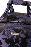 Highbury Plum Jacquard Print in 18" and 24" Stylish Travel Wheeled Holdalls