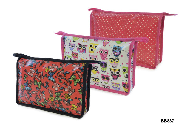 Ladies Polycotton Travel Wash Bag / Toiletry Bag
