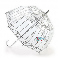 Lulu Guinness by Fulton Birdcage Clear Dome Umbrella