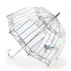 Lulu Guinness by Fulton Birdcage Clear Dome Umbrella