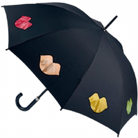 Lulu Guinness Rainbow Lips Kensington Walking Length Umbrella
