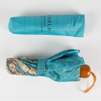 Sass & Belle Vintage Map Compact Folding Umbrella