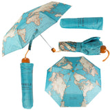 Sass & Belle Vintage Map Compact Folding Umbrella