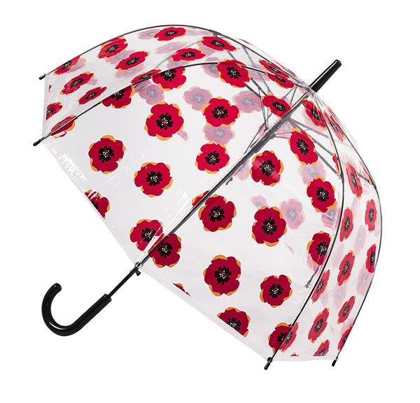 Soake Clear Dome Long Umbrella - Poppy