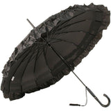 Soake Stunning Classic Plain Frilled Edge Pagoda Style Long Umbrella