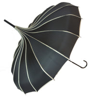 Soake Stunning Classic Ribbed Plain Pagoda Style Long Stick Umbrellas