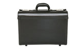 Tassia Black Bonded Leather Pilot Case Doctor Briefcase Flight Cabin bag  Gun Metal Combination Lock