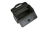 Tassia Black Bonded Leather Pilot Case Doctor Briefcase Flight Cabin bag  Gun Metal Combination Lock