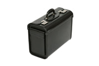 Tassia Black Bonded Leather Pilot Case Doctor Briefcase Flight Cabin bag  Gun Metal Combination Lock