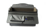 Tassia Black Vinyl Pilot Case Briefcase Business Flight Cabin Bag with 2 End Pockets