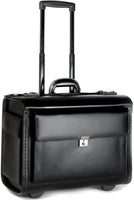 Tassia  Wheeled 19inch Laptop Pilot Case Bonded Leather Doctor Briefcase Flight Cabin Business Bag