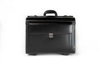 Tassia  Wheeled 19inch Laptop Pilot Case Bonded Leather Doctor Briefcase Flight Cabin Business Bag