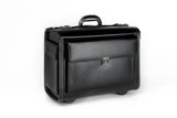 Tassia  Wheeled 19inch Laptop Pilot Case Bonded Leather Doctor Briefcase Flight Cabin Business Bag